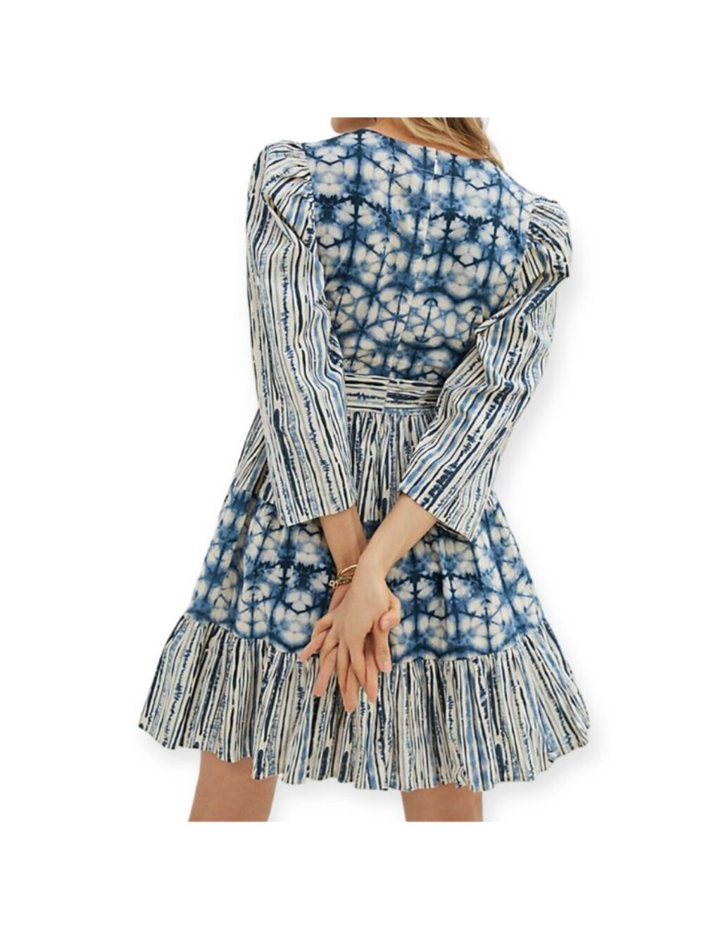Anthropologie Behati Blue Print Mini Dress size S, NWT - Picture 2 of 16
